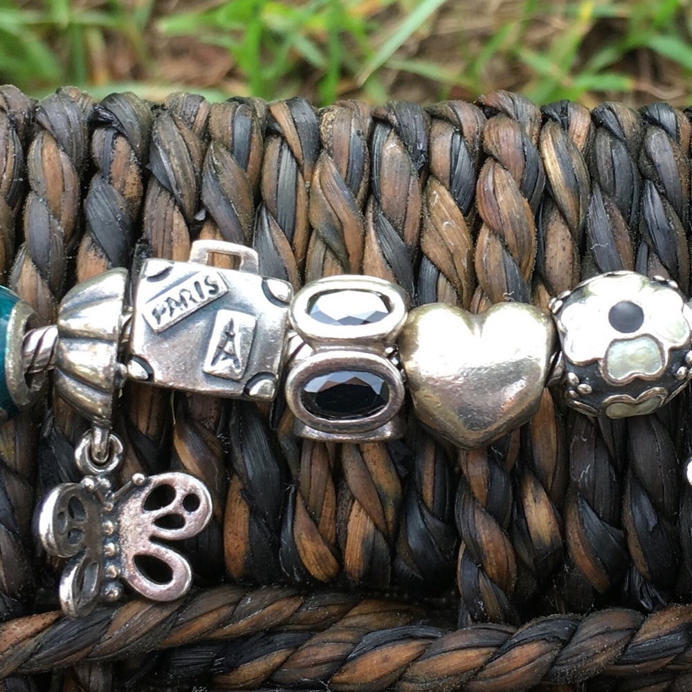 Authentic Pandora Black CZ Rhinestone bling charm